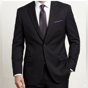 Jack Victor Men’s Suit Jacket Black 3Sixty5 Sport Coat 100% Wool Blazer 44L